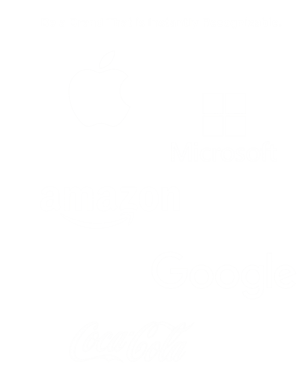 Top 5 Most recognizable Brands logos for the top 5 most recognizable brands including Apple logo, Microsoft logo, Amazon logo, Google logo, and Coca-Cola logo